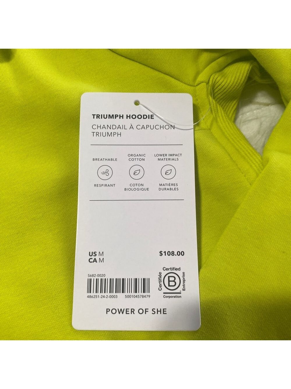 NWT Athleta woman’s Triumph Hoodie M Lime Green - Picture 2 of 6